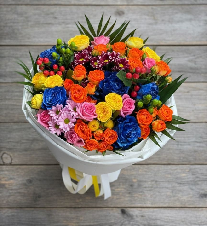 Букет цветов из: Розы и Хризантемы в Митякинской