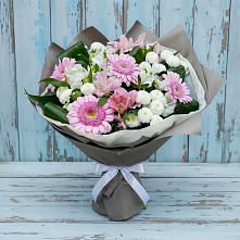 Букет цветов из:  Герберы, Альстромерии и Хризантемы в Митякинской