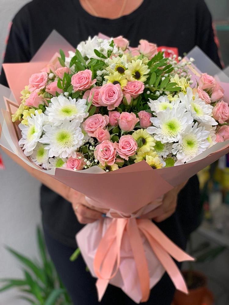 Букет цветов из: Розы и Хризантемы в Митякинской