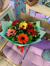 Букет цветов из:  Герберы, Хризантемы и Альстромерии #REPLACE_PRED# Митякинской