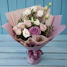 Букет цветов из:  Розы и Лизиантусы в Митякинской