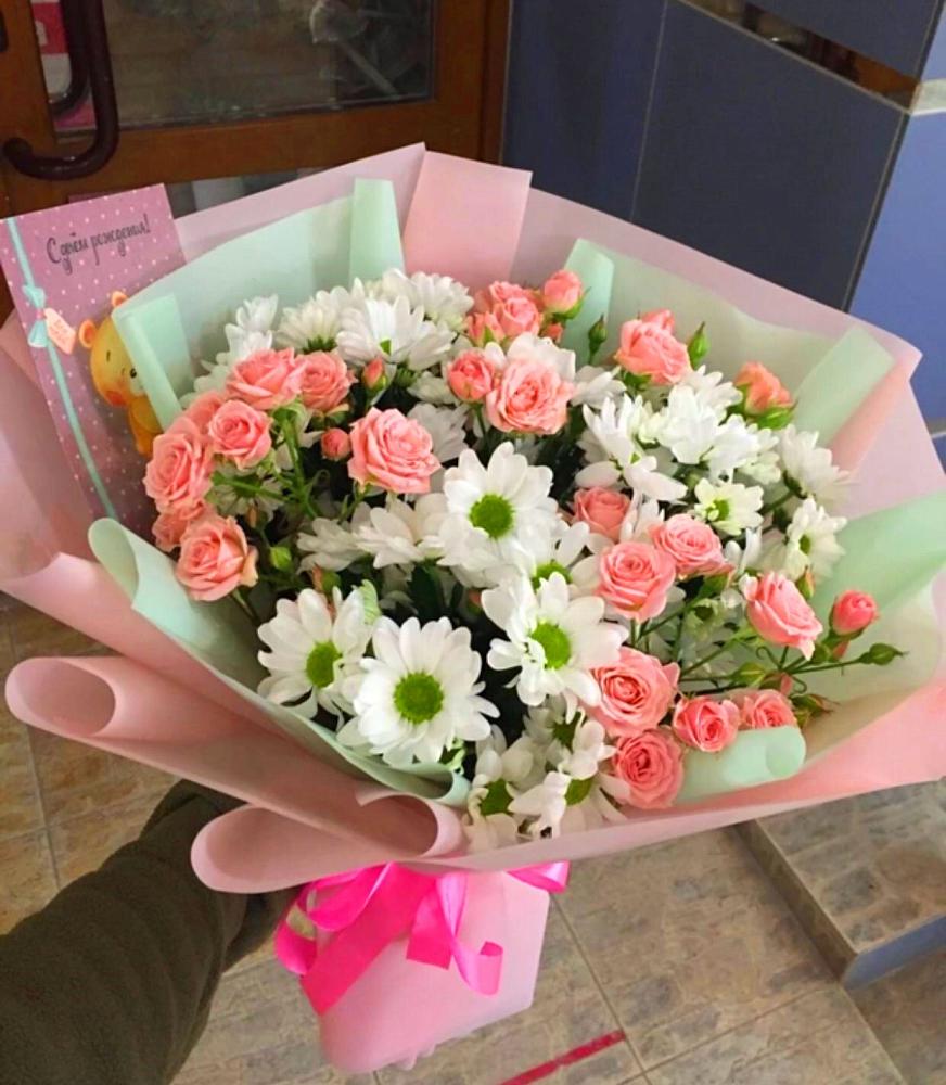 Букет цветов из: Розы и Хризантемы в Митякинской