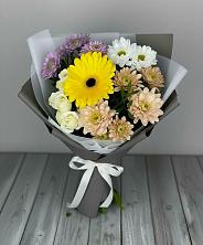 Букет цветов из:  Розы, Герберы и Хризантемы в Митякинской