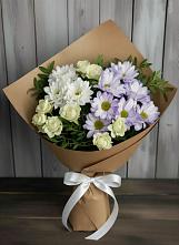 Букет цветов из:  Хризантемы и Розы в Митякинской