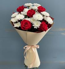 Букет цветов из:  Розы и Хризантемы в Митякинской