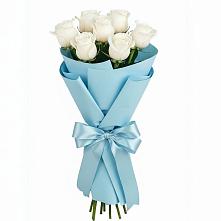 Букет 7 белых роз Проуд в Митякинской