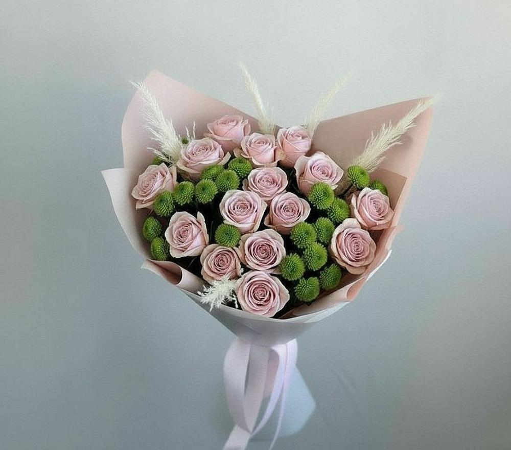 Букет цветов из: Розы и Хризантемы в Митякинской