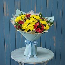 Букет цветов из:  Альстромерии и Хризантемы в Митякинской